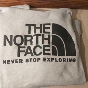 The North Face Light Gray Crewneck with Black Logo
